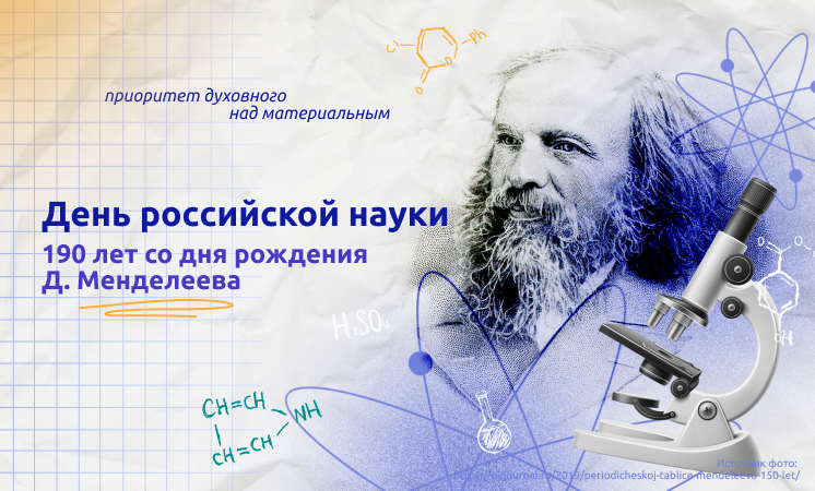 Разговоры о важном «190 ЛЕТ СО ДНЯ РОЖДЕНИЯ Д. И. МЕНДЕЛЕЕВА. ДЕНЬ РОССИЙСКОЙ НАУКИ».